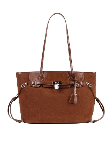 Жіноча сумка тоут MIRATON замшева помаранчева(8363-1 ) - фото 1 - Miraton