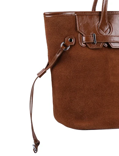 Жіноча сумка тоут MIRATON замшева помаранчева(8363-1 ) - фото 4 - Miraton
