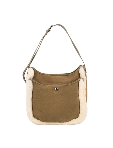 Женская сумка хобо MIRATON замшевая зеленая - фото 1 - Miraton