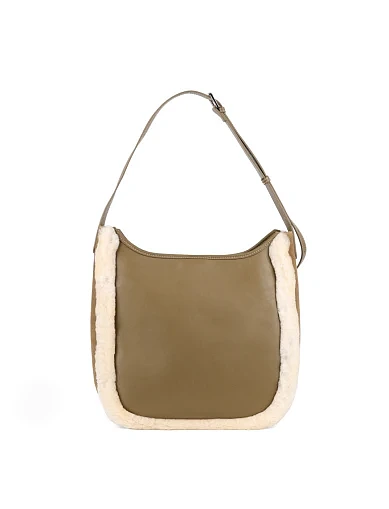 Женская сумка хобо MIRATON замшевая зеленая - фото 4 - Miraton