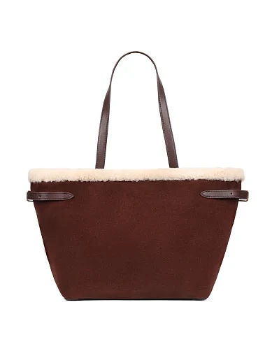 Жіноча сумка шоппер замшева коричнева(8856-1) - фото 1 - Miraton