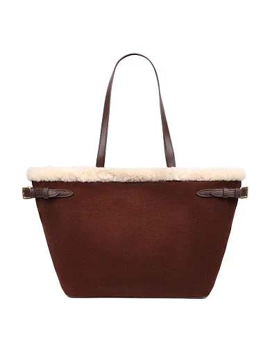 Жіноча сумка шоппер замшева коричнева(8856-1) - фото 4 - Miraton