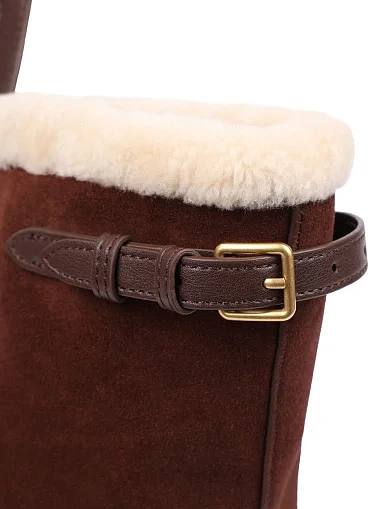 Жіноча сумка шоппер замшева коричнева(8856-1) - фото 5 - Miraton