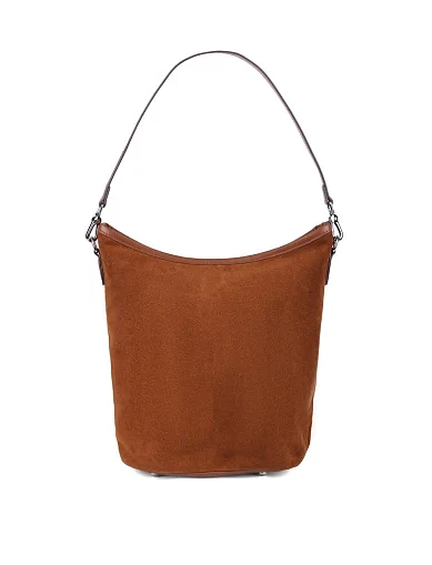 Женская сумка хобо MIRATON замшевая оранжевая - фото 1 - Miraton