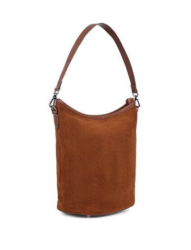 Женская сумка хобо MIRATON замшевая оранжевая - фото 2 - Miraton