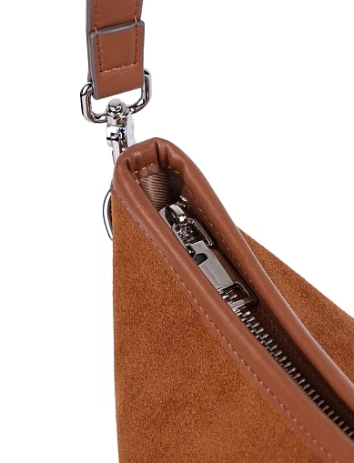 Женская сумка хобо MIRATON замшевая оранжевая - фото 4 - Miraton