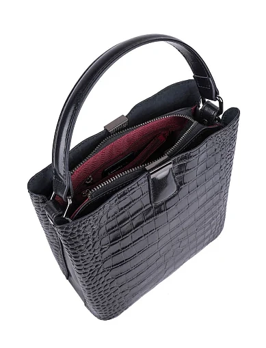 Жіноча сумка тоут MIRATON шкіряна чорна(66-062-1  ) - фото 5 - Miraton