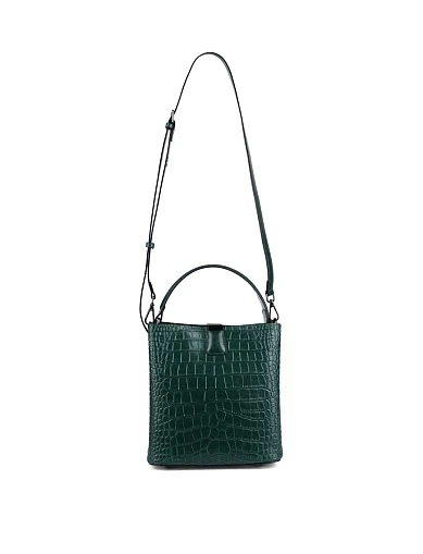 Женская сумка тоут MIRATON кожаная зеленая - фото 7 - Miraton