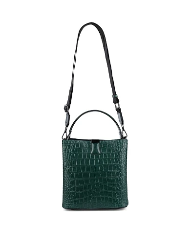 Женская сумка тоут MIRATON кожаная зеленая - фото 8 - Miraton