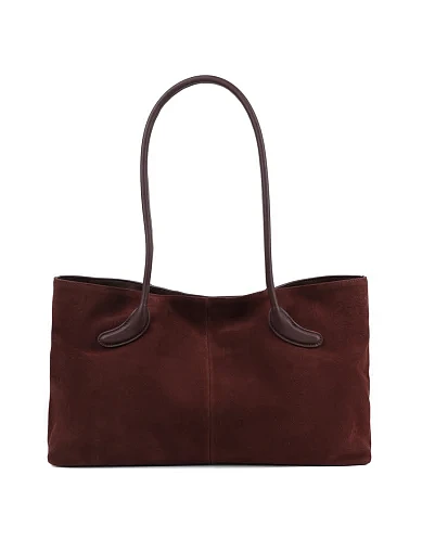 Жіноча сумка через плече MIRATON замшева коричнева(F9255) - фото 1 - Miraton