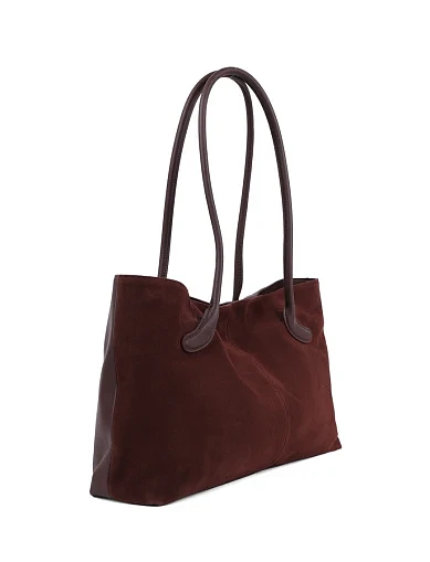 Жіноча сумка через плече MIRATON замшева коричнева(F9255) - фото 3 - Miraton