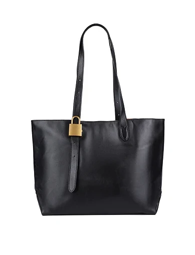 Женская сумка шоппер MIRATON кожаная черная - фото 1 - Miraton