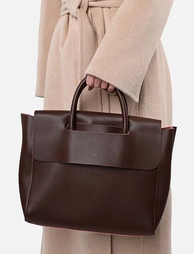 Женская сумка тоут MIRATON кожаная коричневая - фото 2 - Miraton