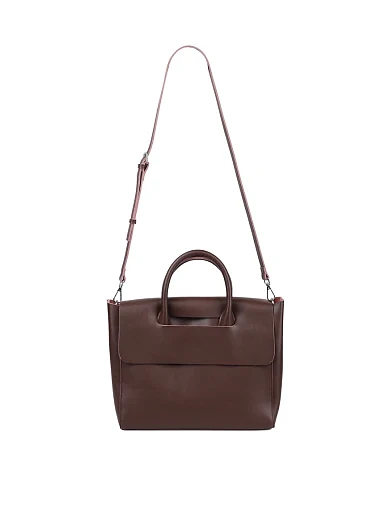 Женская сумка тоут MIRATON кожаная коричневая - фото 7 - Miraton