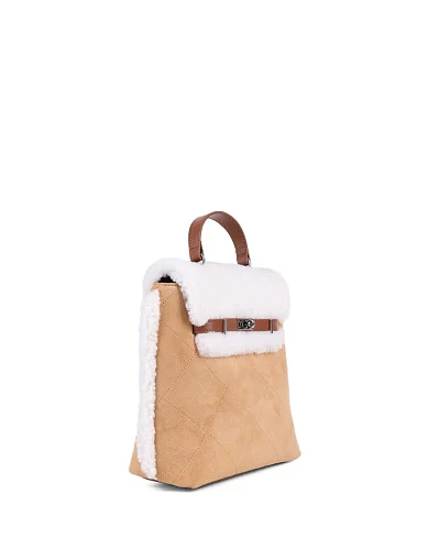 Жіноча сумка-рюкзак MIRATON замшева бежева(8371 -2) - фото 2 - Miraton