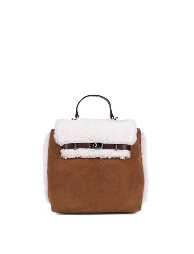 Жіноча сумка-рюкзак MIRATON замшева коричнева(8371 -1 ) - фото 2 - Miraton