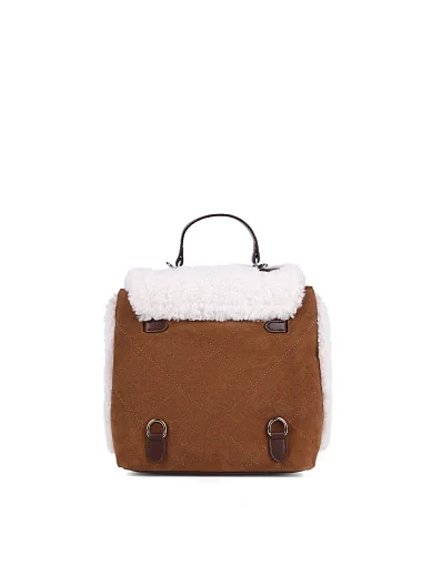 Жіноча сумка-рюкзак MIRATON замшева коричнева(8371 -1 ) - фото 4 - Miraton