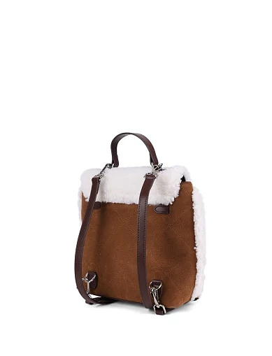 Жіноча сумка-рюкзак MIRATON замшева коричнева(8371 -1 ) - фото 7 - Miraton
