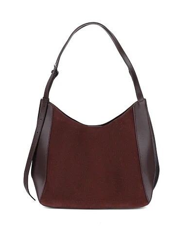 Женская сумка хобо MIRATON замшевая коричневая - фото 1 - Miraton