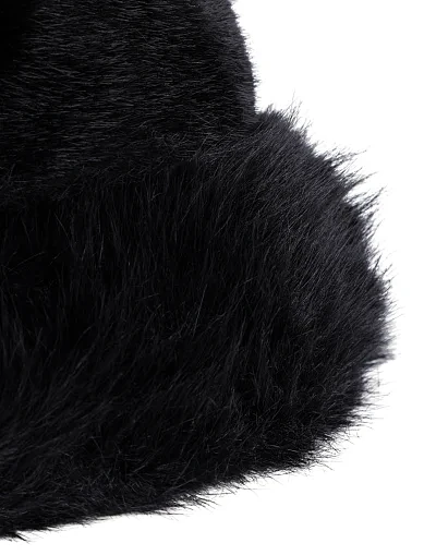 Шапка с мехом черная - фото 2 - Miraton