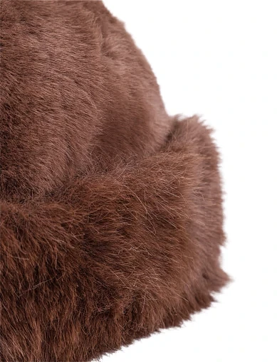 Шапка с мехом коричневая - фото 2 - Miraton