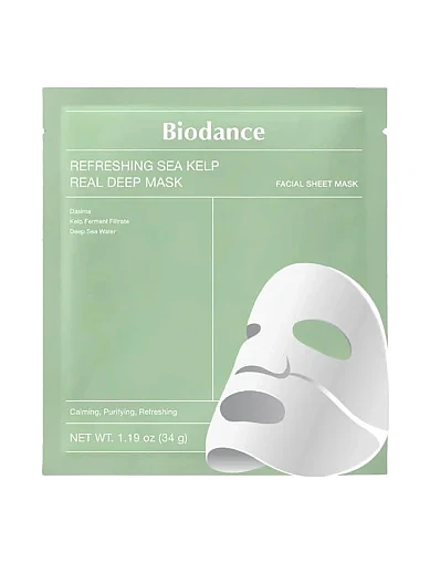 Гидрогелевая тканевая маска с морскими водорослями, мадекасоседом, экстрактом корня ириса Biodance R - фото 1 - Miraton