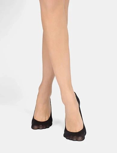 Следы женские хлопковые черные 2 шт. - фото 1 - Miraton