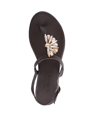 Женские сандалии Attizzare кожаные коричневые - фото 2 - Miraton