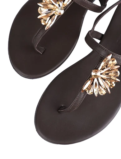Женские сандалии Attizzare кожаные коричневые - фото 5 - Miraton