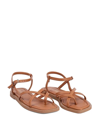 Женские сандалии Attizzare кожаные бежевые - фото 3 - Miraton