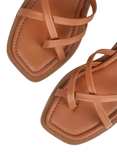 Женские сандалии Attizzare кожаные бежевые - фото 5 - Miraton