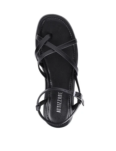 Женские сандалии Attizzare кожаные черные - фото 2 - Miraton