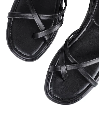 Женские сандалии Attizzare кожаные черные - фото 5 - Miraton
