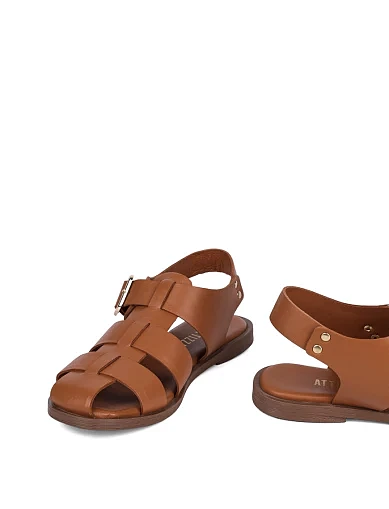 Женские сандалии Attizzare кожаные коричневые - фото 2 - Miraton