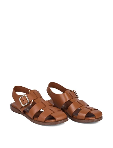 Женские сандалии Attizzare кожаные коричневые - фото 3 - Miraton