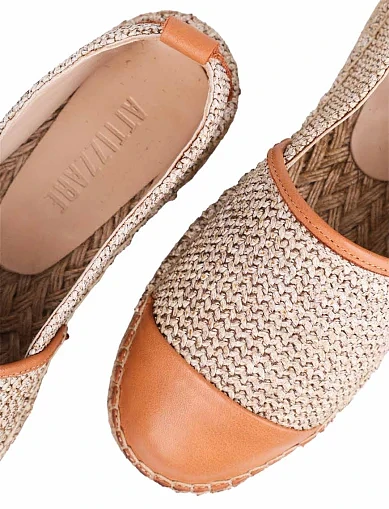 Женские эспадрильи Attizzare кожаные бежевые - фото 5 - Miraton