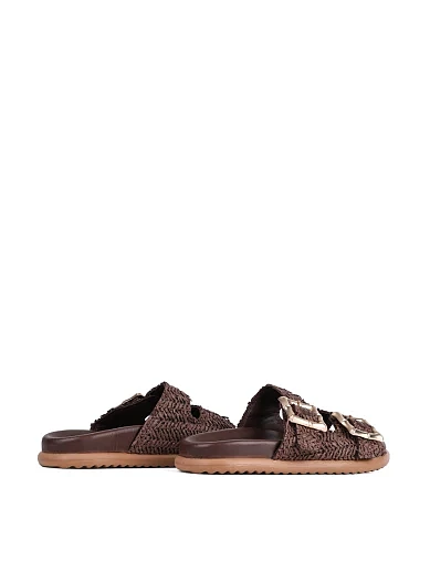 Женские шлепанцы Attizzare кожаные коричневые - фото 5 - Miraton