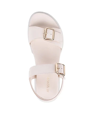 Женские сандалии Attizzare кожаные рисового цвета - фото 2 - Miraton