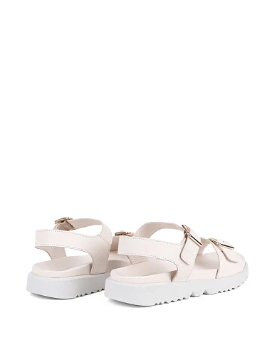 Женские сандалии Attizzare кожаные рисового цвета - фото 4 - Miraton