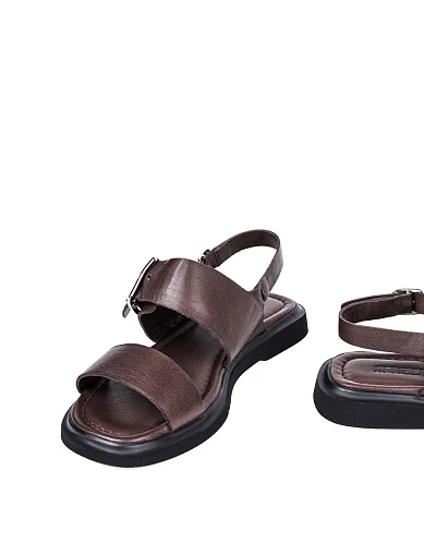 Женские сандалии Attizzare кожаные коричневые - фото 2 - Miraton