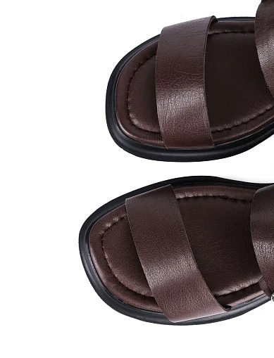 Женские сандалии Attizzare кожаные коричневые - фото 5 - Miraton