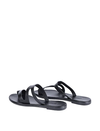 Женские шлепанцы Attizzare кожаные черные - фото 4 - Miraton