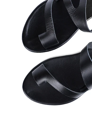 Женские шлепанцы Attizzare кожаные черные - фото 5 - Miraton