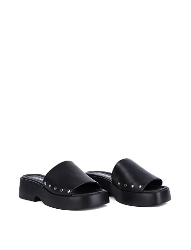 Женские сабо Attizzare кожаные черные - фото 3 - Miraton