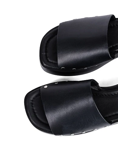 Женские сабо Attizzare кожаные черные - фото 5 - Miraton