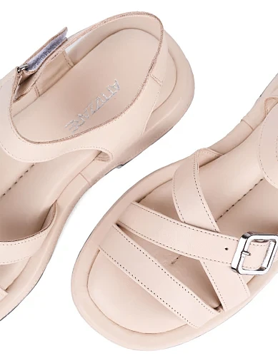 Женские сандалии Attizzare кожаные бежевые - фото 5 - Miraton