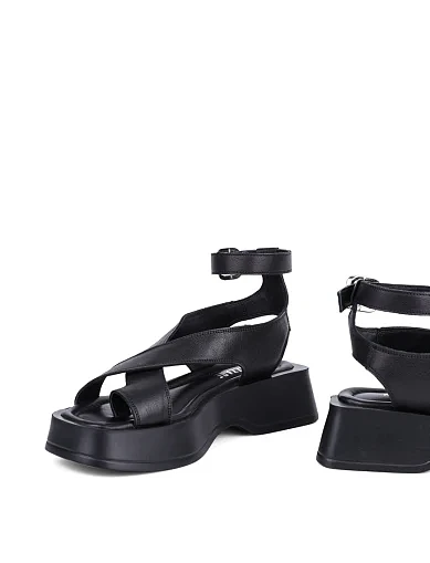 Женские сандалии Attizzare кожаные черные - фото 3 - Miraton