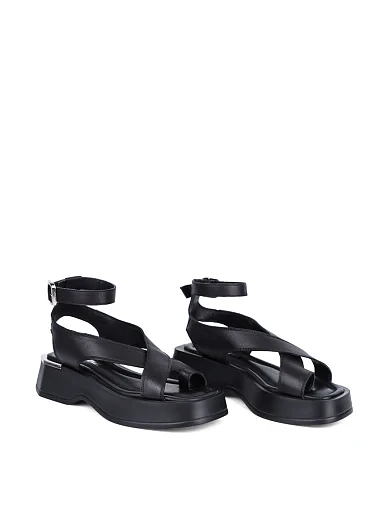 Женские сандалии Attizzare кожаные черные - фото 4 - Miraton