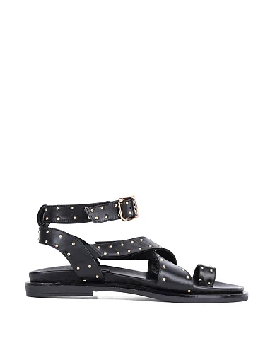 Женские сандалии Attizzare кожаные черные - фото 1 - Miraton