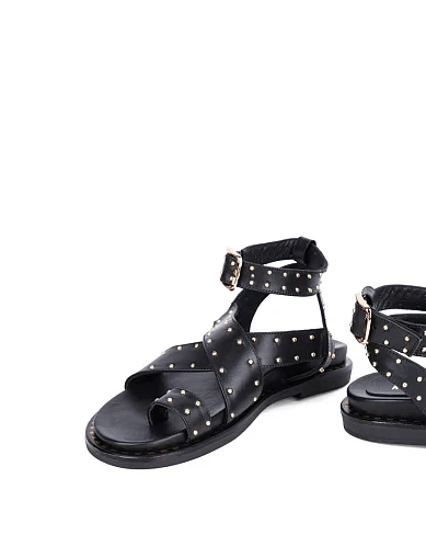 Женские сандалии Attizzare кожаные черные - фото 2 - Miraton